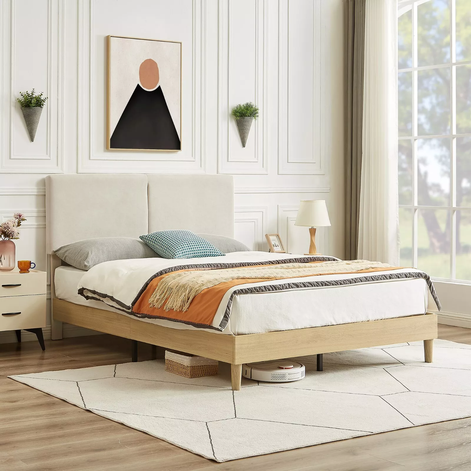 Upholstered Bed Frame Twin Full Queen Size Platfor